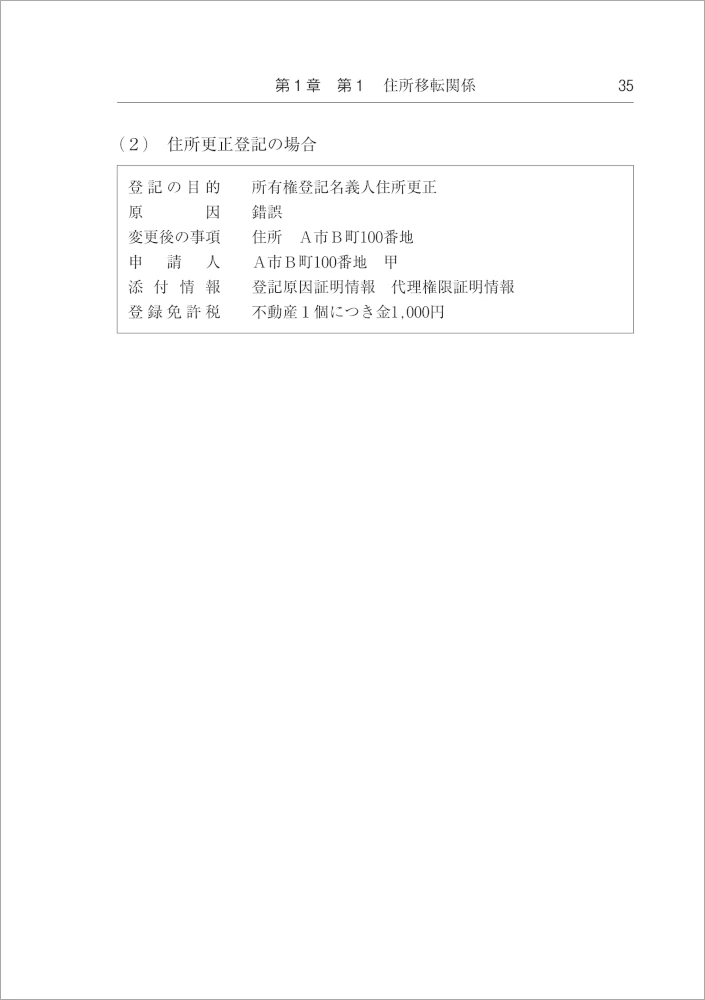 ケース別 登記名義人の住所・氏名 変更・更正の登記－要否・可否